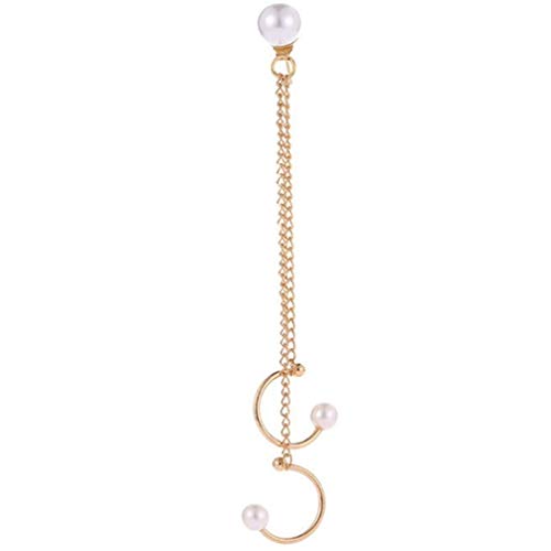 1 Stück Punk Rock Imitation Perlen Kette Quaste baumeln Ohrmanschette Wrap Ohrringe praktisch professionell verarbeitet von Generisch