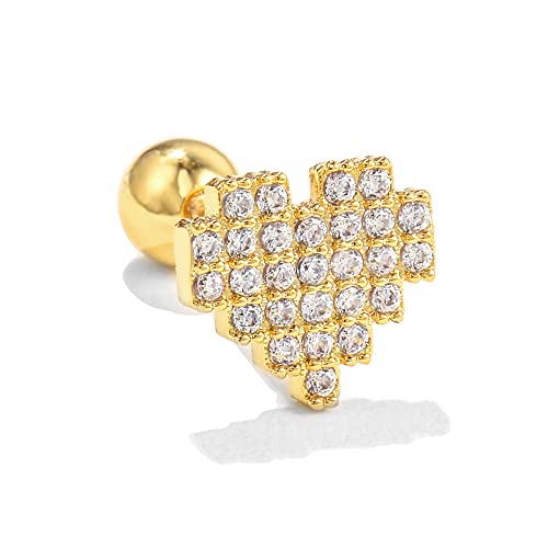 1 Stück koreanische Mode Edelstahl Piercing Helix Ohrstecker Herz Lippen Zirkon Ohr Piercing Ohrringe für Frauen Schmuck von Generisch