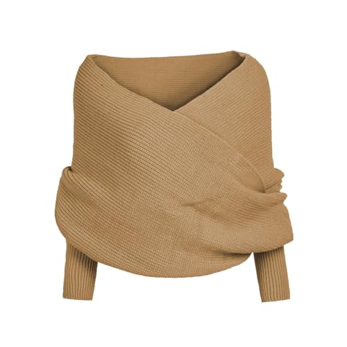 1 euro artikel, Schal Damen mit Ärmeln, Schal mit Ärmeln Strick Multifunktionaler Ärmelschal Wickelpullover Gestrickter Schultertuch, outlet angebote von Generisch