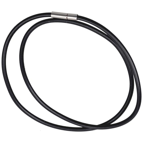 1 x 40,6 cm 3 mm schwarze Gummikordel Halskette, Schmuck, Geschenk für Männer und Frauen, cleveres Design von Generisch