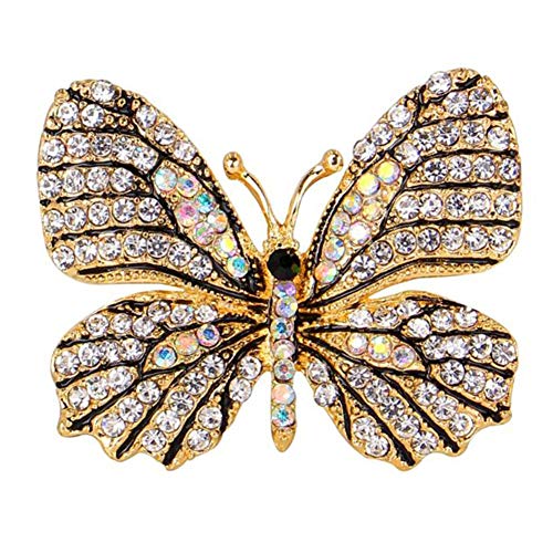 1 x Brosche für Damen, Schmetterling, Diamant-Anstecknadel, Weihnachten, Hochzeit, Brautschmuck, Kleid, Schal, Clip, Damenschmuck, Liebesgeschenk von Generisch