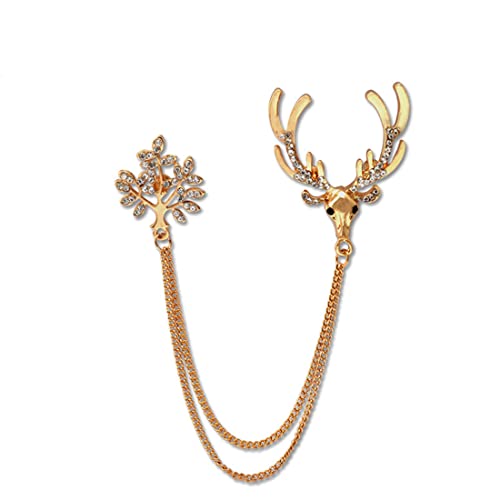 1 x Brosche für Damen, Weihnachten, Hirsch, Perle, Hochzeit, Brautschmuck, Kleid, Schal, Clip, Damenschmuck, Liebesgeschenk von Generisch