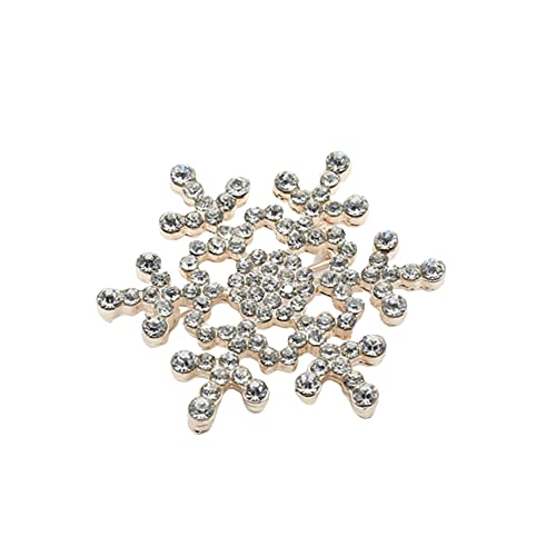1 x Damen-Brosche aus Metall mit Kristallen, bezauberndes Schneeflocken-Design, Hochzeit, Brautschmuck, Pullover, Schal, Weihnachtsdekoration, praktische Behandlung von Generisch