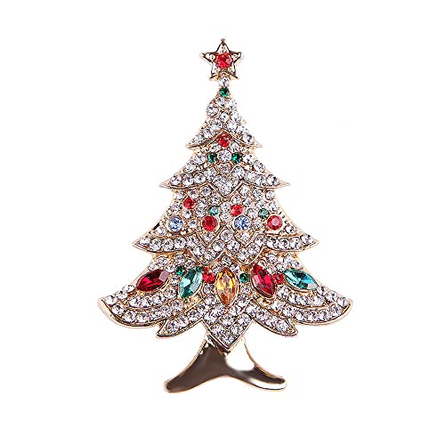 1 x Frohe Weihnachten Anstecknadel Retro Weihnachtsbaum Brosche Pin Pullover Schal Clips für Hochzeit Party Schmuck Geschenk Professionelles Design von Generisch