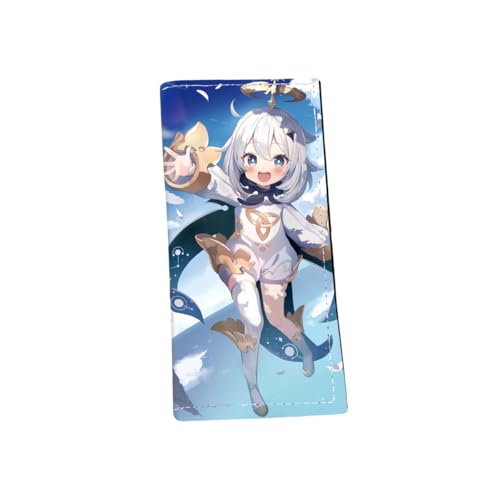 1 x Genshin Impact Peripherie, dreifach gefaltete lange Geldbörse, vollfarbig bedrucktes kurzes Leder, 18 x 9 x 1 cm, Stil 14, Einheitsgröße, Niedlich von Generisch