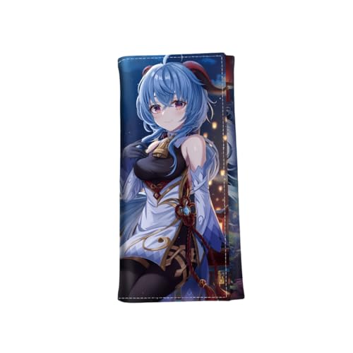 1 x Genshin Impact Peripherie, dreifach gefaltete lange Geldbörse, vollfarbig bedrucktes kurzes Leder, 18 x 9 x 1 cm, Stil 19, Einheitsgröße, Niedlich von Generisch