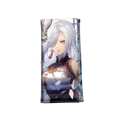 1 x Genshin Impact Peripherie, dreifach gefaltete lange Geldbörse, vollfarbig bedrucktes kurzes Leder, 18 x 9 x 1 cm, Stil 22, Einheitsgröße, Niedlich von Generisch