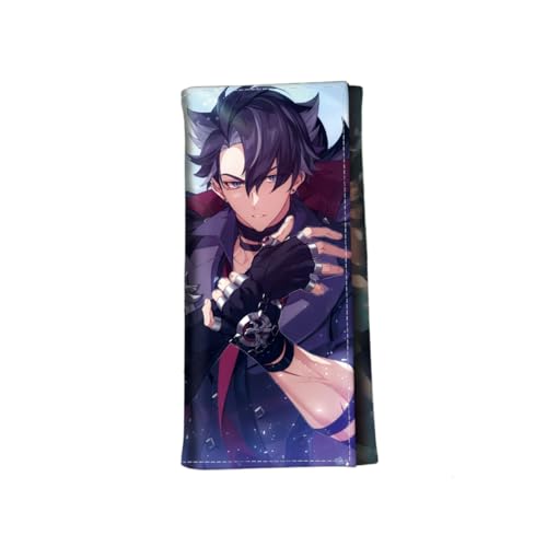 1 x Genshin Impact Peripherie, dreifach gefaltete lange Geldbörse, vollfarbig bedrucktes kurzes Leder, 18 x 9 x 1 cm, Stil 24, Einheitsgröße, Niedlich von Generisch