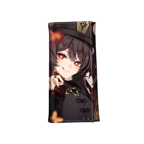 1 x Genshin Impact Peripherie, dreifach gefaltete lange Geldbörse, vollfarbig bedrucktes kurzes Leder, 18 x 9 x 1 cm, Stil 29, Einheitsgröße, Niedlich von Generisch
