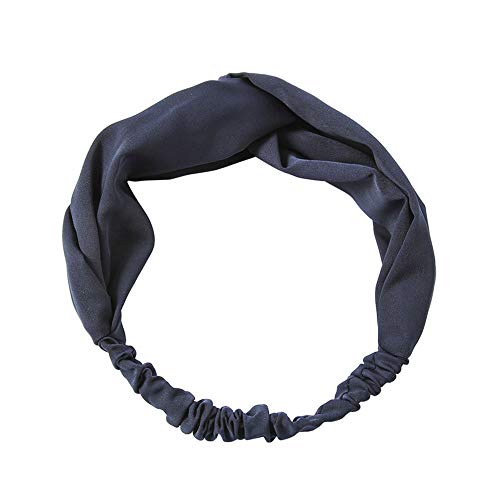 1 x Mädchen-Haarband, Stretch-Stirnband, Kreuz-Haar-Schal, Kopfwickel, Haar-Accessoires für Jugendliche und Erwachsene, schwarz, Haltbarkeit von Generisch