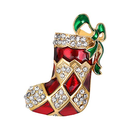 1 x Weihnachtsstrumpf, Anstecknadel, Emaille, Brosche, Schmuck, Anstecknadel, Anstecknadel, Schmuck, Anstecknadel, Kleid, Schal, Schal, Tasche, Ornament, kreative und exquisite Verarbeitung von Generisch
