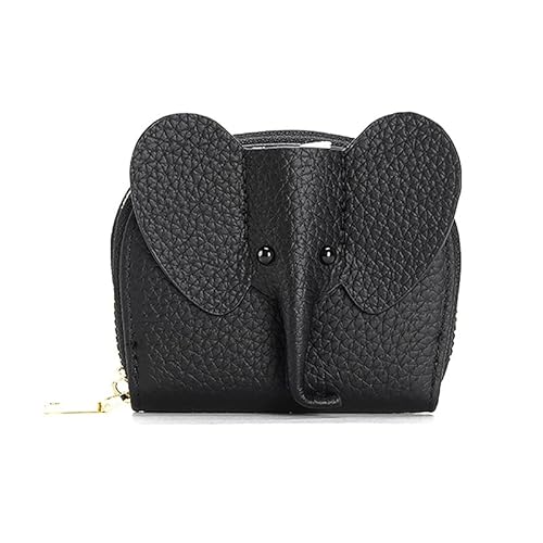 1 x charmante Cartoon-Elefanten-Design, tragbare Aufbewahrungstasche, PU-Leder, Mini-Geldbörse, Münzgeldbörse, Reißverschluss, Schlüsseletui für Münzen, Karten, Schmuck, Lippenstift, Kosmetik-Zubehör, von Generisch