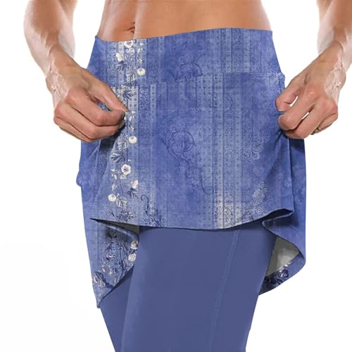 10 Euro Artikel Damen Sport Leggings Damen Mit Rock 2 In 1 Tennisrock Golf Skort Mit Hose Sportskort Laufskort Capris Gym 3/4 Yoga Pants Sport Lauf Fitness Workout Skort Caprihose The Deal von Generisch