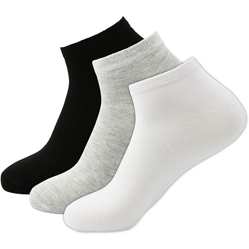 10 Paar Sneaker Socken Herren Damen Sport Freizeit Kurzsocken Füßlinge Baumwolle (DE/NL/SE/PL, Numerisch, 43, 46, Regular, Regular, 10x Grau) von Generisch