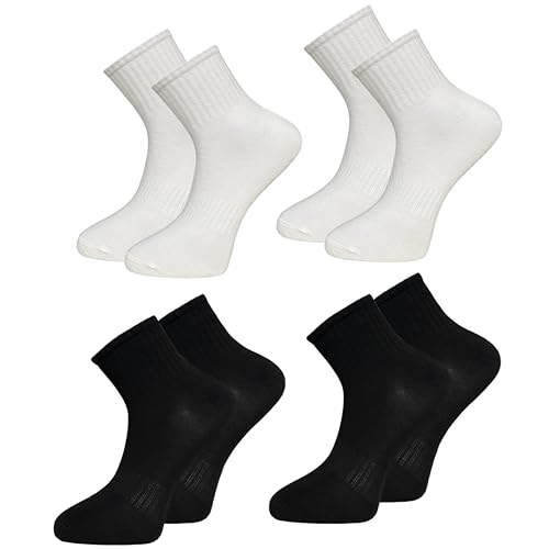 10 Paar Socken Sportsocken Tennissocken Sneaker Baumwolle Atmungsaktiv mit Komfortbund Herren & Damen (DE/NL/SE/PL, Numerisch, 35, 38, Regular, Regular, Schwarz-Weiß) von Generisch