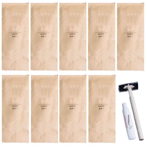 10 Stück einzeln verpackte Einweg-Rasierer mit Rasiercreme; tragbarer manueller Reiserasierer; idealer Rasierer für Gesicht und Körper; tragbarer Mehrzweck-Rasierer zum Baden, Hotel, Reisen, von Generisch