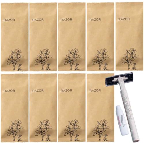 10 Stück einzeln verpackte Einweg-Reiserasierer mit Rasiercreme; Handbuch für Hotelgäste; Rasierer-Set für Gesicht und Körper; Mehrzweck-Rasierer zum Baden, Hotel, Reisen von Generisch