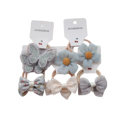 10 Stück modische Mädchen-Gummibänder, niedliche Blumenschleife, Kopfbedeckung, dehnbares Haarseil-Zubehör von Generisch