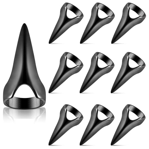 10 Stücke Stitch Braid Finger Tool für Zöpfe Hilfe - Ring Haar Scheitel Werkzeug, Retro Metall Klauen Ringe für Haar Flechten Supplies Cosplay Nail Art Urlaub Party (Schwarz) von Generisch