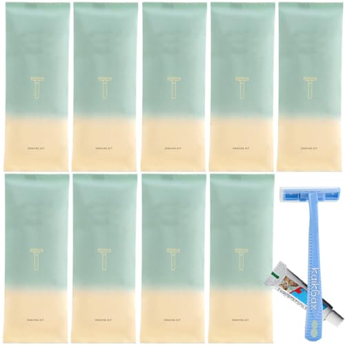 10er-Pack luxuriöses, einzeln verpacktes Hotel-Einweg-Rasierer-Set mit Rasiercreme, sauber und hygienisch, Mehrzweck-Reise-Rasierer, Gäste-Rasier-Set für Zuhause, Hotel, Reisen 10er-Pack luxuriöses, einzeln verpacktes Hotel-Einweg-Rasierer-Set mit Rasiercreme, sauber und hygienisch, Mehrzweck-Reise-Rasierer, Gäste-Rasier-Set für Zuhause, Hotel, Reisen von Generisch