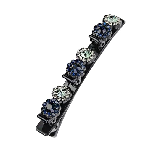 10x Doppelschicht Haarspangen Mit Funkelnden Kristallsteinen, Haarstyling-Clips Strass-Haarspange, Geflochtene Strass-Haarspangen Für Damen Und Mädchen, Doppelschicht Haarspangen Für Frauen Mädchen von Generisch