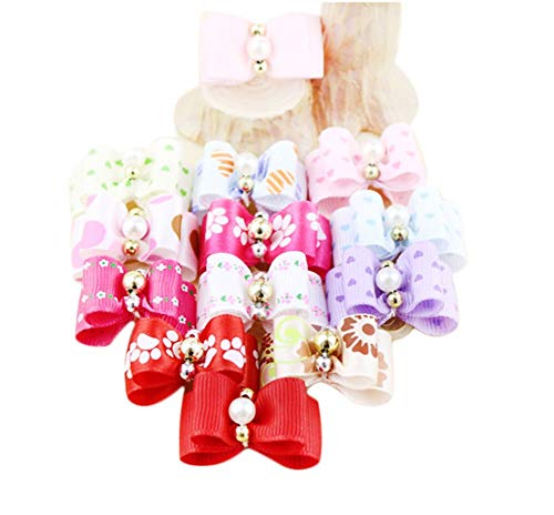 12 Stück Haustier-Kopfschmuck, Tierhaarschmuck, Hundeschleife, Gummiband, spezielle Doppelschleife, Dekoration, clever und attraktiv von Generisch