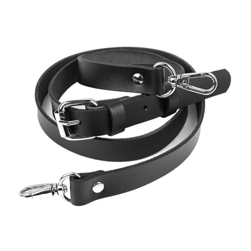 127 cm Langer Verstellbarer Hüftgurt for Crossbody-Taschen, Ersatzgurt, DIY-Schultertasche, Leder-Accessoire, Silberne Schnalle(Black) von Generisch