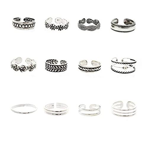 12Pcs / Set Klassische Vintage Geschnitzte Verstellbare Zehenringe Set Bohemian Summer Charm Open Foot Fingerring Schmuck ZuverlässigPraktisch und professionell 12Pcs / Set Klassische Vintage Geschnitzte Verstellbare Zehenringe Set Bohemian Summer Charm Open Foot Fingerring Schmuck ZuverlässigPraktisch und professionell von Generisch