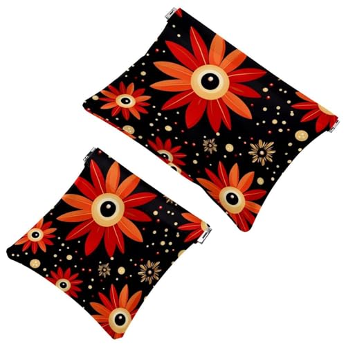 1354 Schrapnell-Tasche für Geldbörse, Motiv: Marienkäfer mit sieben Sternen, wasserdicht, tragbare Tasche für Damen, 2 Stück, Mehrfarbig 02, A：7.1x5.8in/18x14.8cm，B:4.7x4.5in/12x11.5cm von Generisch