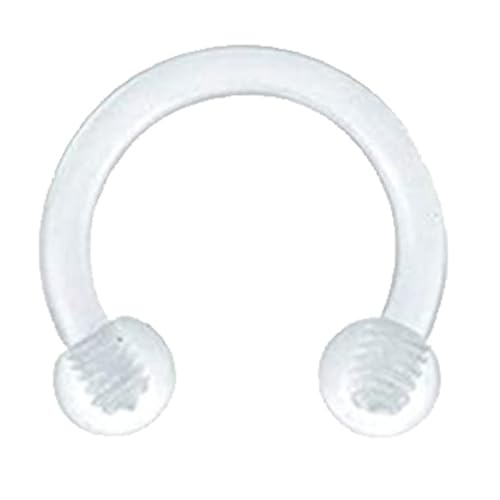 16 g transparente Piercing-Halterungen, klarer Septum-Ring, Labret-Piercing, Lippe, flexibler Knorpel, Helix, Daith-Rook, Tragusohrring, Augenbrauenhalterung. Langlebigkeit von Generisch