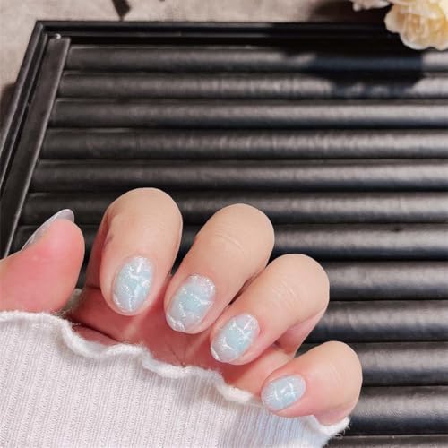 19940-XS kurze, ovale, handgefertigte tragbare Nägel, Kristall-Katzenauge, Nagelkunst, Dekoration, glitzernd, für Damen und Mädchen, 10 Stück 19940-XS kurze, ovale, handgefertigte tragbare Nägel, Kristall-Katzenauge, Nagelkunst, Dekoration, glitzernd, für Damen und Mädchen, 10 Stück von Generisch