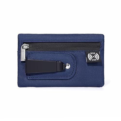 1PC Mini-Geldbörse mit einfachem Stoffbeutel-Design, Reiß Verschluss, Gürtel Clip und RFID-Blocking-Organizer von Generisch