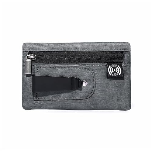 1PC Mini-Geldbörse mit einfachem Stoffbeutel-Design, Reiß Verschluss, Gürtel Clip und RFID-Blocking-Organizer von Generisch