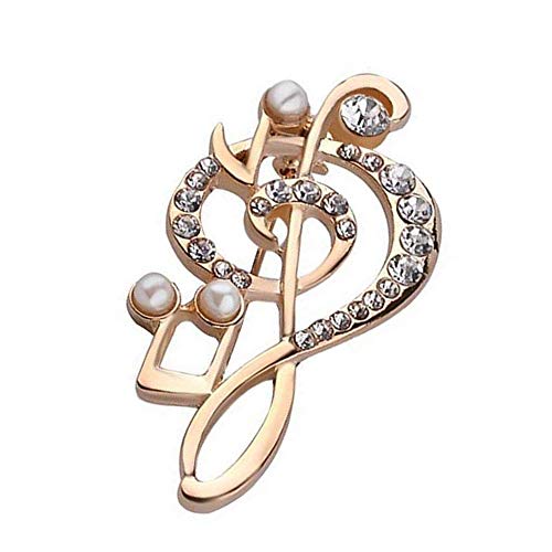 1X Brosche Frauen Corsage Golden Musical Note Hochzeit Braut Pin Kleid Brosche Schals Schal Clip Tasche Ornament Weihnachtsgeschenk von Generisch