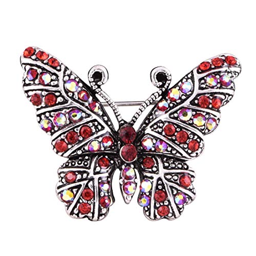 1X Valentine 's Day Geschenk Red Diamant-Schmetterlings-Revers Pin-Emaille-Brosche Schmuck Corsage Knopf Kleid-Schal-Schal Cliptasche Ornament Stilvolle und PopularPraktisches Design, langlebig von Generisch