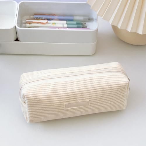 1pieces bencil case | Cord -Bleistiftbeutel | Briefpapierbeutel | Kosmetiktasche | Kosmetische Organizer -Tasche | Mit Reißverschluss | Für Jugendliche Mädchenschule College | 19x7x6cm von Generisch