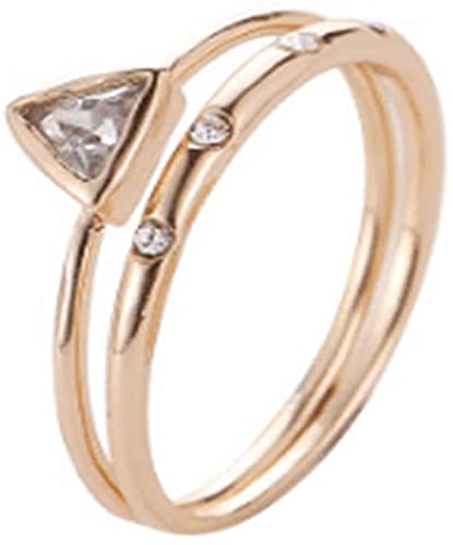 2 Damenring-Set Kombi-Ring, exquisiter Stapelring, Midi-Ring, Ehering, Größe 9, schön und professionell von Generisch