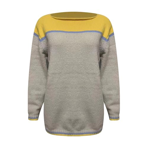 2 Euro Artikel, Pullover Damen Sweatshirt Rundhals Winterpullover Gestrickter Langarm Mode Strickpullover Herbst Winter Wollpulli, blitzangebote von Generisch