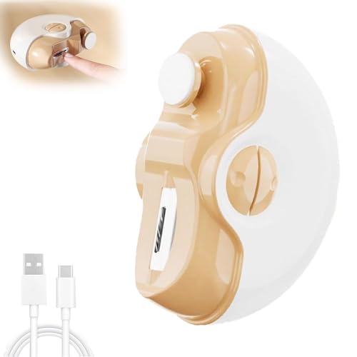 2 In 1 Electric Polishing Automatic Nail Clippers, Electric Nail Clipper, Electric Nail File, Electric Nail Clippers for Adults, Seniors, Kids (Yellow) von Generisch