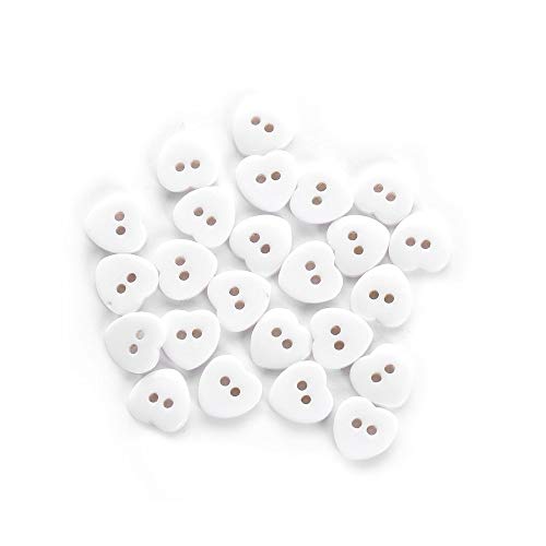 2 Löcher Nähen Knöpfe, 24Pcs Herzform Knöpfe 2 Löcher Knöpfe zum Nähen Scrapbooking Handwerk Weiß Kreativ und nützlich Lovely and practical von Generisch