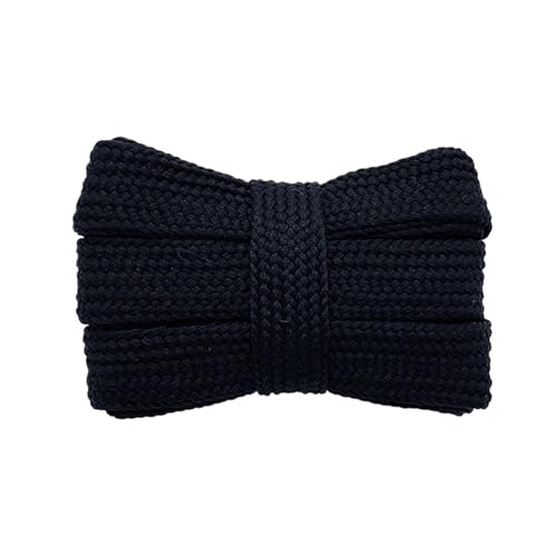 2 Paar 2 cm breite, modische, flache Schnürsenkel für Herren und Damen, Turnschuhe, Freizeitschuhe, Längenoptionen 100–160 cm(Black,120cm) von Generisch