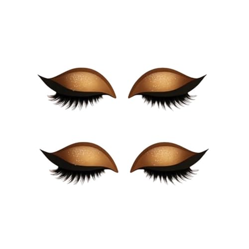 2 Paar Lazy Eye Shadow Eyelash Patch,Lidschatten Wimpern Aufkleber,2-in-1 wiederverwendbare Lidschatten- und Wimpern-Make-up-Aufkleber,Natürliche Locken, Wasserfest, Lang Anhaltend (Brown) von Generisch