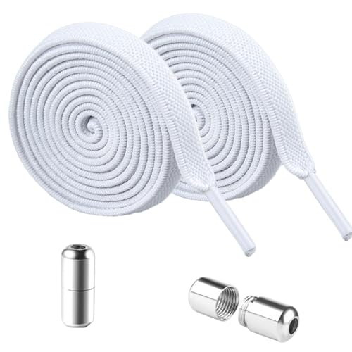 2 Paar Schnürsenkel Ohne Binden Weiß – Elastische Flache Schuhbänder Mit Metallverschluss – Gummi Schnürsenkel Für Damen Herren Sportschuhe Und Freizeitschuhe 2 Paar Schnürsenkel Ohne Binden Weiß – Elastische Flache Schuhbänder Mit Metallverschluss – Gummi Schnürsenkel Für Damen Herren Sportschuhe Und Freizeitschuhe von Generisch
