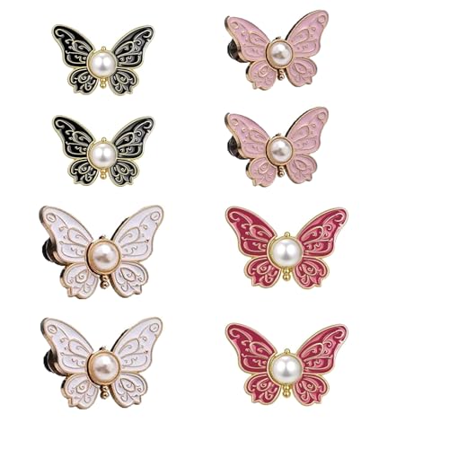 2-Pack Detachable Butterfly Clips，Butterfly Waist Cinching Button，Butterfly Waist Tightener for Pants Women，Pant Button Tightener Is Suitable for Loose Jeans Jackets Coats Shirts Bag Decoration (8PCS) von Generisch