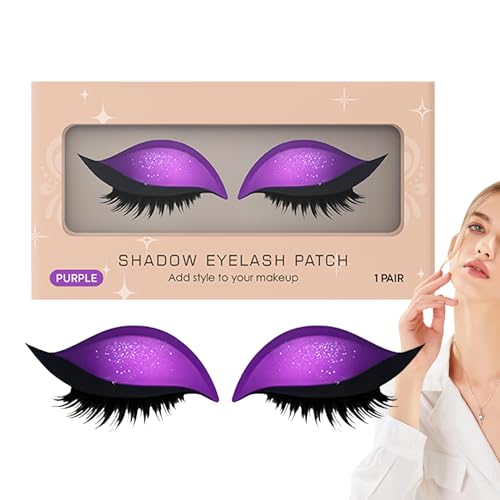 2 Pair Lazy Eye Shadow Eyelash Patch, Lazy Eyeshadow Wimpernpatch, Wiederverwendbarer Aufkleber-Lidschatten, 2-in-1-wiederverwendbare E-YE-Make-up-Aufkleber Mit Falschen Wimpern & Schatten von Generisch