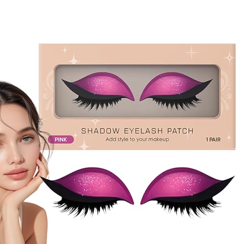 2 Pair Lazy Eye Shadow Eyelash Patch, Lazy Eyeshadow Wimpernpatch, Wiederverwendbarer Aufkleber-Lidschatten, 2-in-1-wiederverwendbare E-YE-Make-up-Aufkleber Mit Falschen Wimpern & Schatten von Generisch