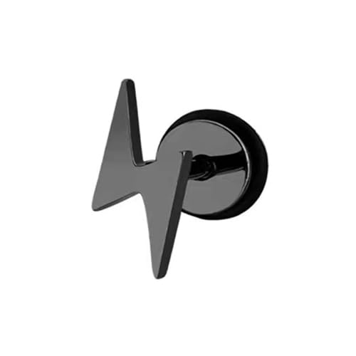 2 Stück 16G Edelstahl Unisex flache Rückseite Lightning Bolt Ohrstecker hochglanzpoliert Edelstahl Knorpel Tragus Helix Ohrringe, 1.0*1.0*1.0 von Generisch