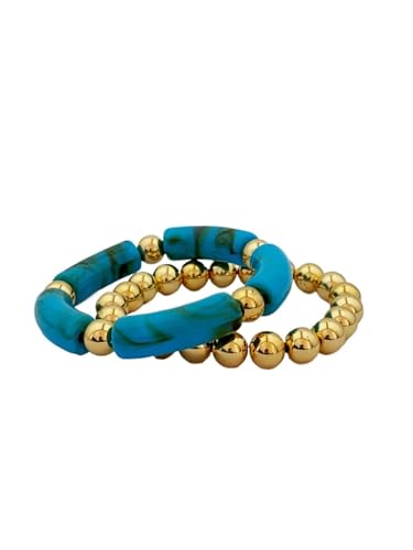 2 Stück Acrylperlen Armbänder für Paare - Handgemachte elastische Armbänder mit flexiblem Schlauch für den täglichen Gebrauch passend, Einheitsgröße von Generisch