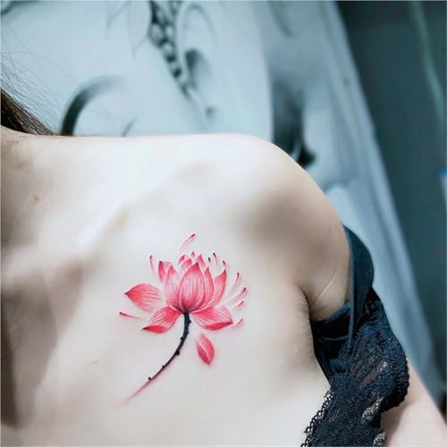 2 Stück Blumen Schlüsselbein Brust Farbe Arm Männer und Frauen Temporäre Tattoo Aufkleber, wasserdichte langlebige Aufkleber, Fake Tattoos von Generisch