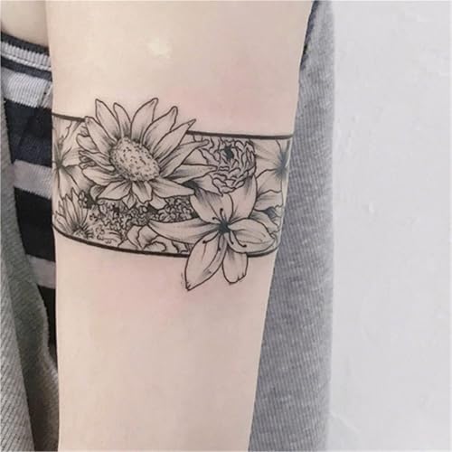 2 Stück Blumenarmband Handgelenk Temporäre Tattoo Aufkleber Für Männer Und Frauen, Wasserfeste Und Langlebige Aufkleber, Gefälschte Tattoos von Generisch
